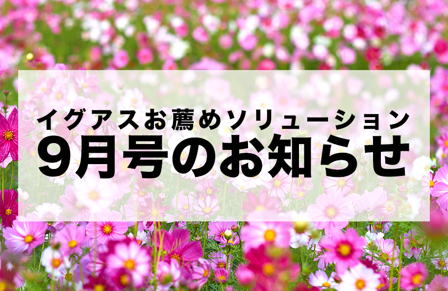 「イグアスお薦めソリューション」9月号のお知らせ